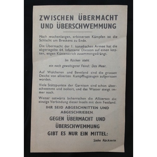 285 - WW2 Canadian Safe Conduct Pass dropped on German lines in 1944/45 in Holland. Doubled sided print, s... 