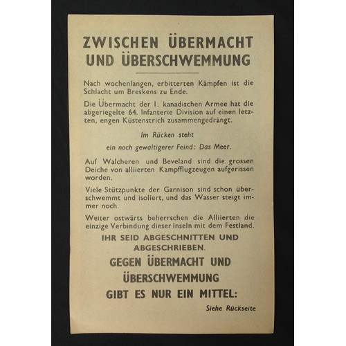 286 - WW2 Canadian Safe Conduct Pass dropped on German lines in 1944/45 in Holland. Doubled sided print, s... 