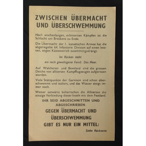 287 - WW2 Canadian Safe Conduct Pass dropped on German lines in 1944/45 in Holland. Doubled sided print, s... 