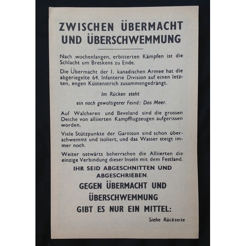 289 - WW2 Canadian Safe Conduct Pass dropped on German lines in 1944/45 in Holland. Doubled sided print, s... 