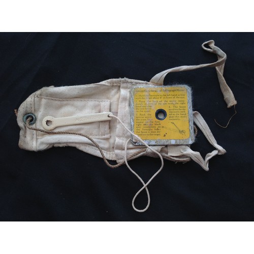 319 - WW2 British RAF 1941 Pattern Emergency Heliograph signalling mirror in original canvas pouch with si... 