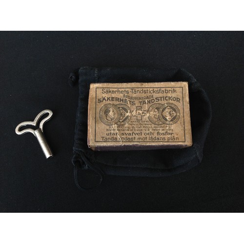 392 - WW2 British SOE Matchbox Incendiary Devise. A Matchbox which contains a clockwork mechanism which ac... 