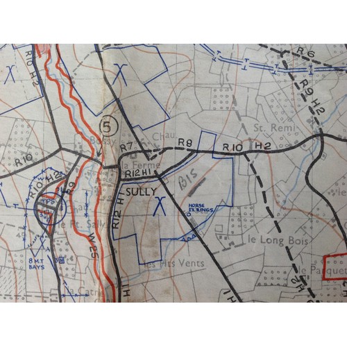 398 - WW2 British May 1944 Map of the D - Day Normandy Beaches Marked Defences Ryes. Sheet 37/18 SW. Issue... 