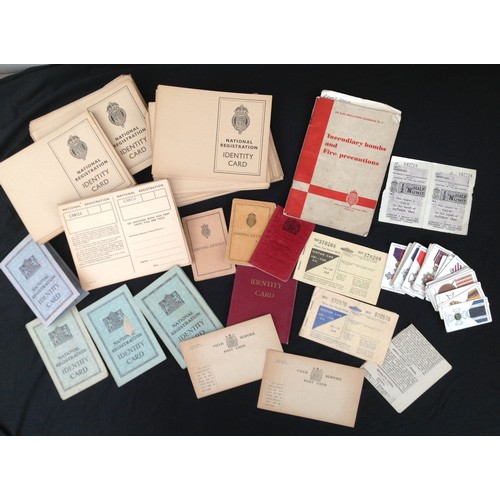 399 - WW2 British Home Front Paperwork collection comprising of Ration Cards, Identity Cards, large quanti... 