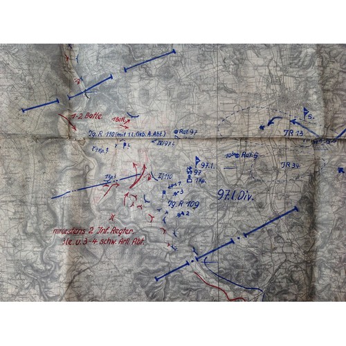 412 - WW2 Third Reich Military Map with original tactical markings added of the fighting in 1945.