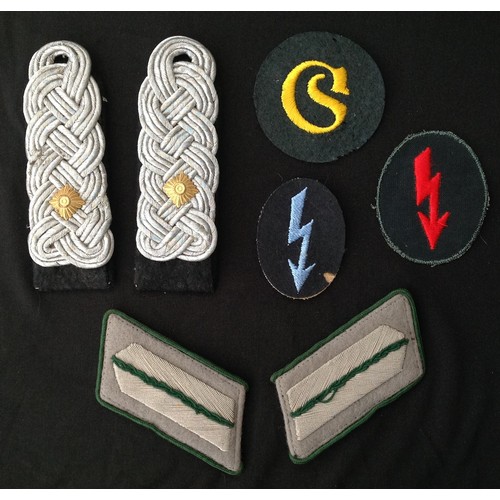 419 - WW2 Third Reich Heer Pioneer Officers Schulterklappen shoulder boards for rank of Lt. Col, pair. Pai... 