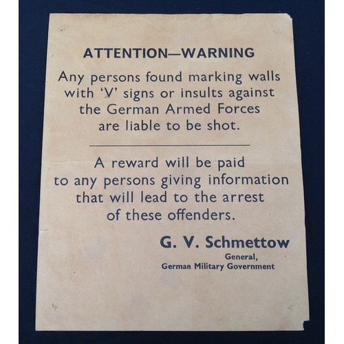 425 - WW2 Third Reich Channel Islands Occupation Poster. Size 20cm x 25cm. Printed in black on a heavyweig... 