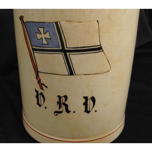 426 - WW2 Third Reich era VRV half litre Beer Stein. Flag and lettering are hand painted. Name engraved to... 