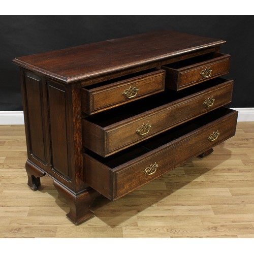 1519 - Frank Pratt of Derby - an oak chest, moulded rectangular top above two short and two long drawers, b... 