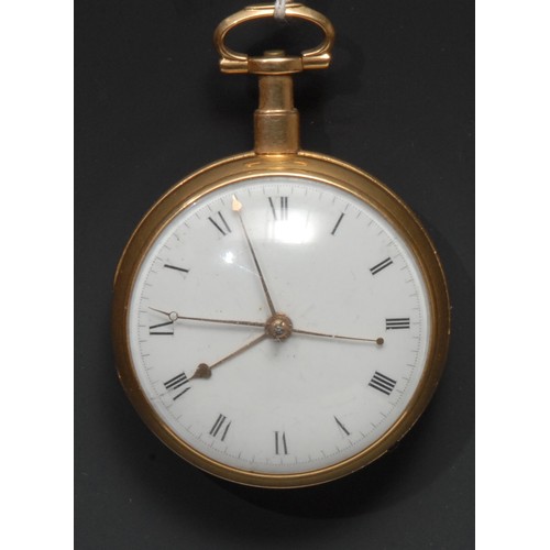 765 - Please note this watch is believed to be by John Ellicott. 

A George III 18ct gold open face pocket... 