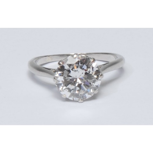 788 - A diamond solitaire ring, round old brilliant cut diamond , measuring approximately 8.25mm x 4.71mm,... 