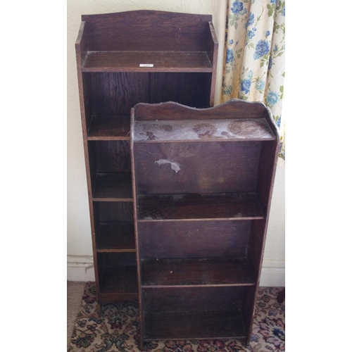 212 - A floor standing oak bookcase, 46cm high, c.1930;  another, 92cm high

**Please note all lots must b... 