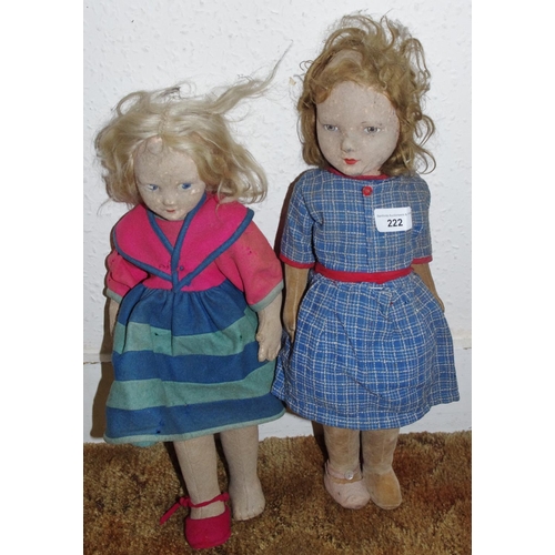 221 - A Chad Valley Nora Welling felt doll, 45cm high;  another (2)

**Please note all lots must be collec... 