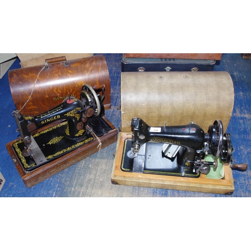 230 - A Singer sewing machine;  another Harris

**Please note all lots must be collected from Sudbury, Der... 