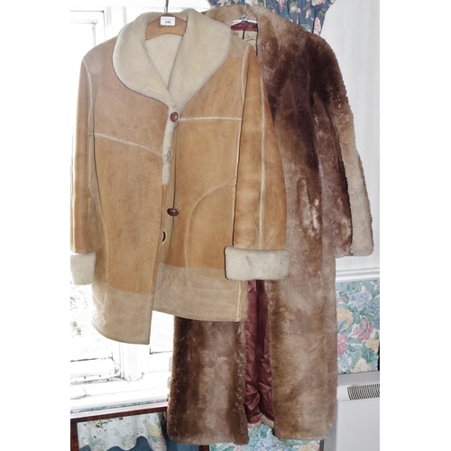 248 - Debenham & Freebody, London Sheepskin coat fashioned exclusively by Chapal Paris, approx size 14;  a... 