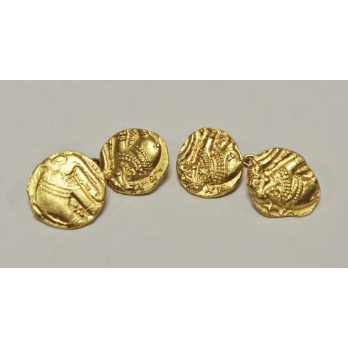 347 - Indian Coins - four Indian gold elephant pagodas of the Western Gangers, one with bell below elephan... 