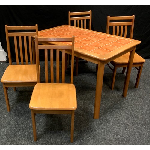 98 - A modern tile top kitchen table and four chairs