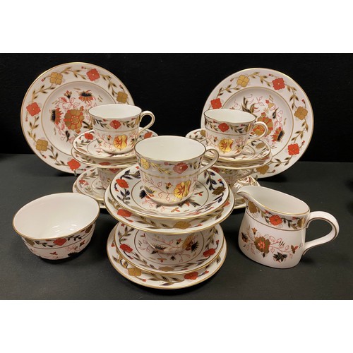 157 - A Royal Crown Derby Asian Rose 8687 pattern part tea service for six comprising teacups & saucers; s... 