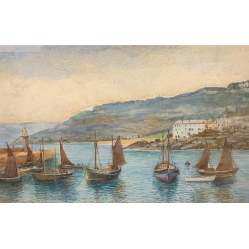 182 - W H Buxton, St Ives, Boats at Rest, oil on board, signed, dated 1951, 39cm x 49cm;  others; A Barac,... 