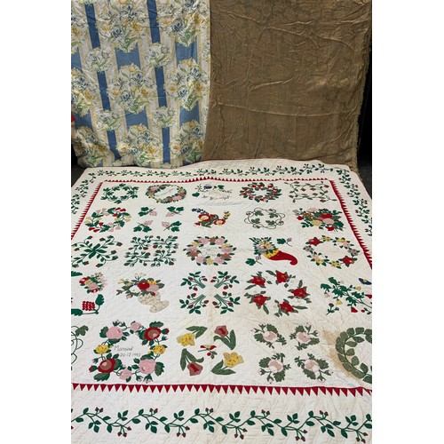 215 - Textiles - a late 20th century hand crafted marriage blanket, Louise & Chris, Brassington, 20/12/199... 