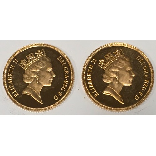 231 - A pair of 1988 proof half sovereigns, No 1974 and 1975 both cased with certificates (2)