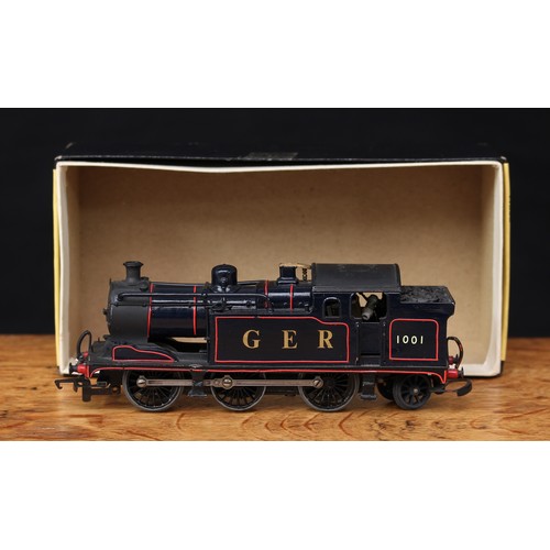 5172 - A OO Gauge kit built GER 0-6-2 tank locomotive, GER red lined blue livery, No.1001, boxed (later rep... 