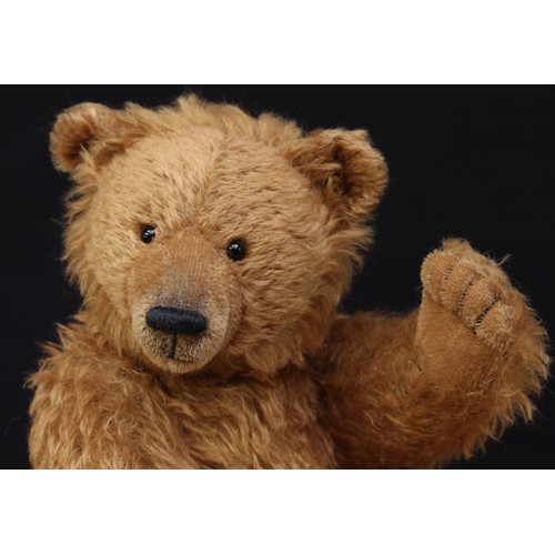 5188 - A Gisela Hofmann (Germany) artist made jointed bear, light brown mohair body, brown plastic eyes, pr... 