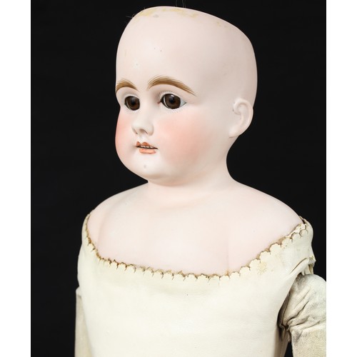 5196 - A Bahr & Proschild (Germany) bisque shoulder head doll, kid leather and painted composition body, we... 