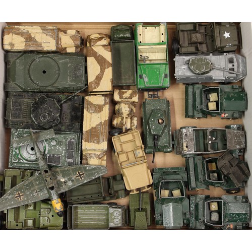 5351 - A large collection of playworn and unboxed Military die-cast models, spare parts, accessories and fi... 