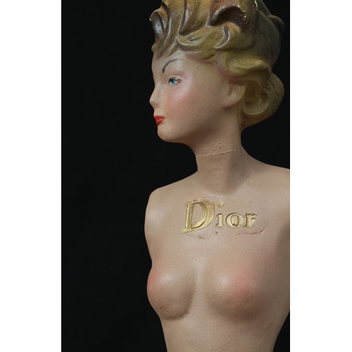 5404 - Advertising, Fashion - a '1950's' style French Christian Dior painted plaster point of sale/shop dis... 