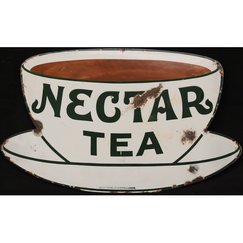 5403 - Advertising - a small sized Nectar Tea single sided enamel advertising sign, in the shape and form o... 