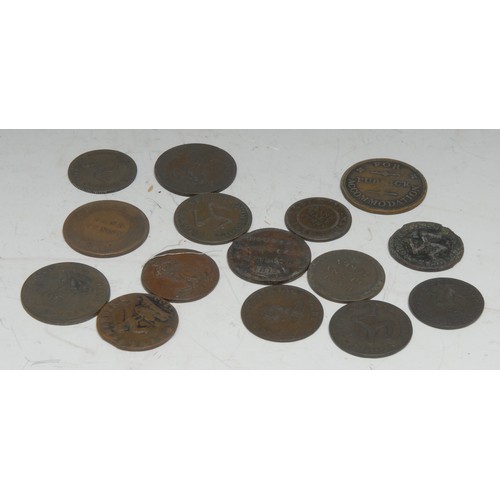 3939A - Tokens, GB, Isle of Man, including 1811 Douglas Bank Token; 1700 halfpenny; 1733 halfpennies (2); 17... 