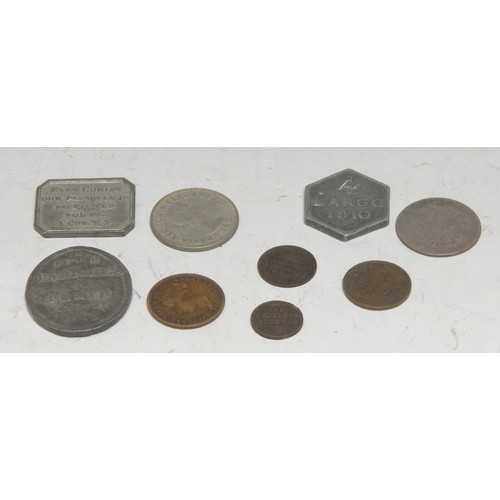 3948 - Coins and Tokens, Miscellaneous, GB: two George III Scottish communion tokens 1807 Four Parishes of ... 