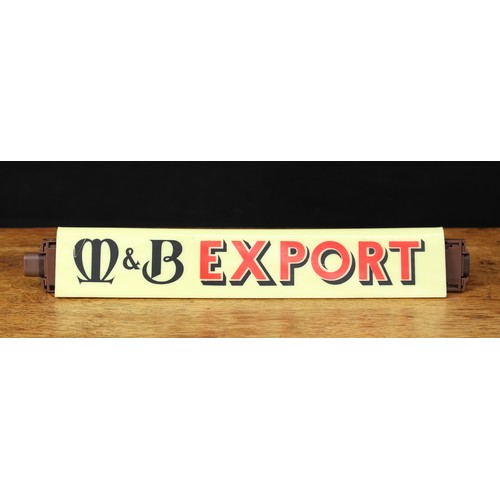 5446 - Advertising, Breweriana - a retro M&B Export rectangular shaped advertising point of sale bar strip ... 