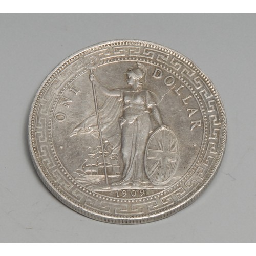 3939 - Coin, British Empire, 1909 silver trade dollar, 40mm, 27.1g, [1]