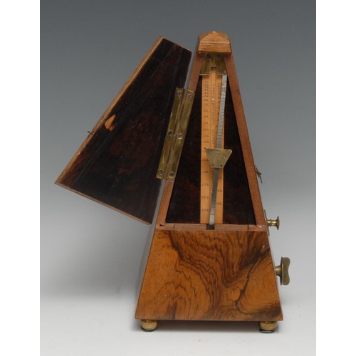 3426 - A Victorian walnut metronome, gilt brass plaque inscribed Best English Make, Metronome de Maelzel, b... 