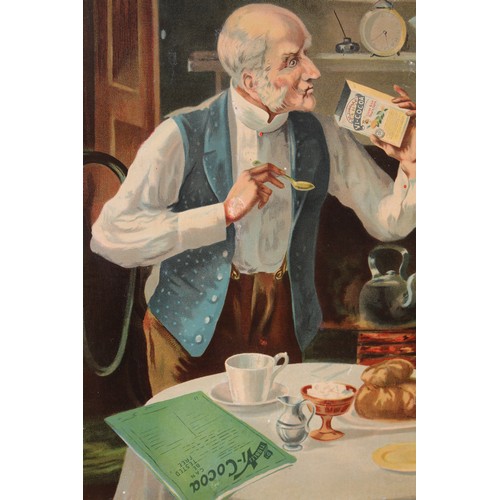 5449 - Advertising, Vi-Cocoa - an early 20th century rectangular pictorial showcard, depicting an elderly g... 