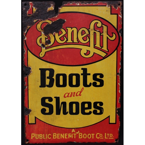 5451 - Advertising, Public Benefit Boot Co. Ltd. - a rectangular shaped single sided enamel advertising sig... 