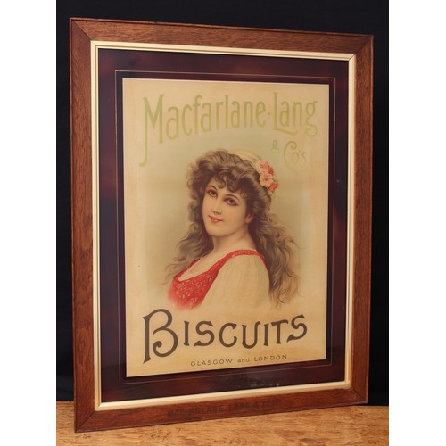 5452 - Advertising, Macfarlane Lang & Co - a late 19th century rectangular pictorial crystoleum type showca... 