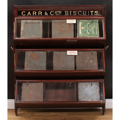 5462 - Advertising, Biscuits/Confection - a late 19th century Carr & Co mahogany shop display cabinet, maho... 