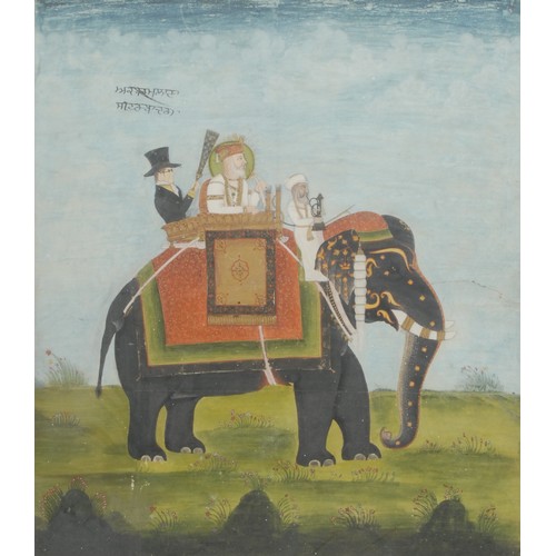 3592 - East India Company School (19th century)
An Elephant, With Western Gentleman and Indian Noble in the... 