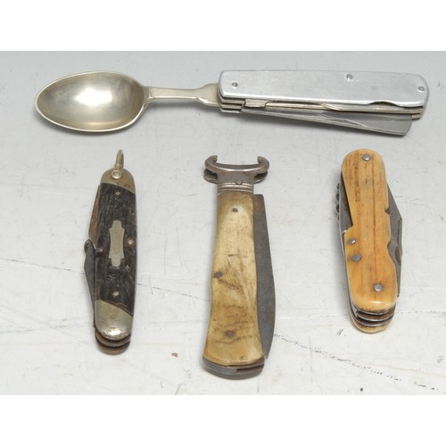 3657 - Machirology - a campaign type travelling combination pocket knife, fork and spoon, by John Watts, Sh... 