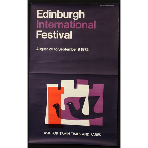 5476 - Poster, Transportation, Railway - a 1970's centre fold poster, Edinburgh International Festival, des... 