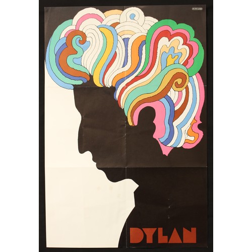 5477 - Poster, Music - a Bob Dylan poster, illustrated with Bob Dylan in side profile by Milton Glaser, ori... 