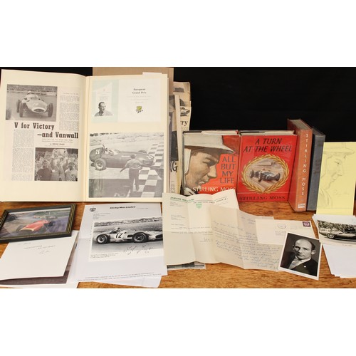 5485 - Automobilia, Sport, Motor Sport, Formula One, Sir Stirling Craufurd Moss OBE - a collection of paper... 