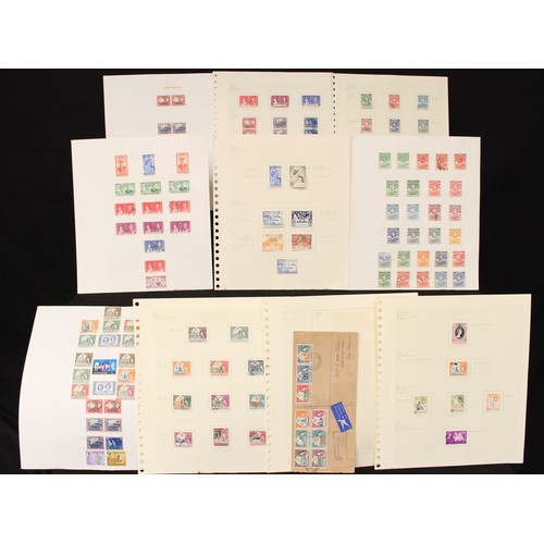 5488 - Stamps - B&S unmounted selection, GV - early QEII on pages, sets and part sets, including 1948 RSW f... 