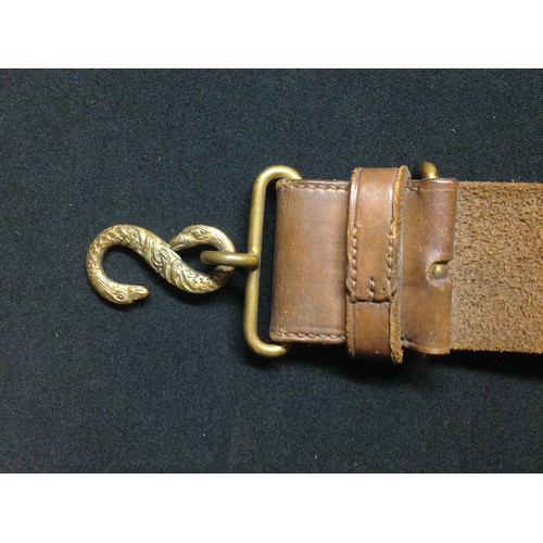 66 - WW1 British Cavalry Officers Snake Belt. Complete with buckle and both straps. No makers mark or dat... 