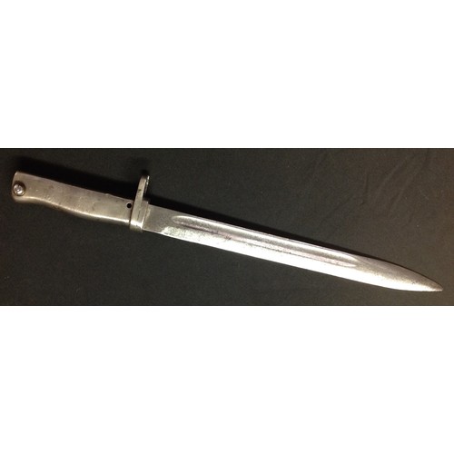 70 - WW1 Imperial German Ersatz all steel Bayonet with single edged fullered blade 310mm in length. Inspe... 