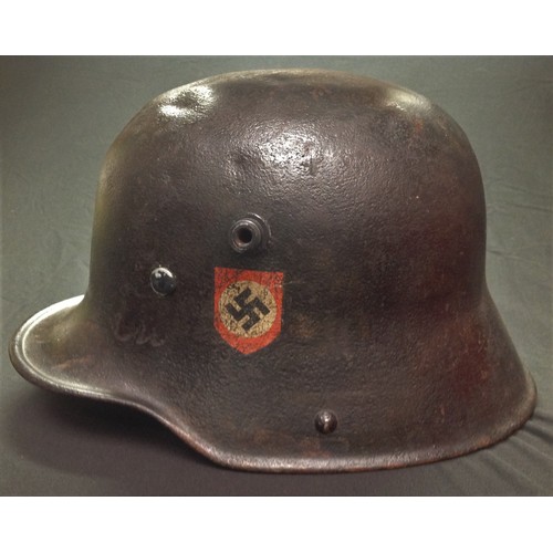 74 - WW1 Imperial German Army M1916 Stahlhelm Steel Helmet. This helmet has been repainted black and has ... 