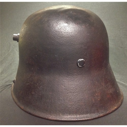 74 - WW1 Imperial German Army M1916 Stahlhelm Steel Helmet. This helmet has been repainted black and has ... 